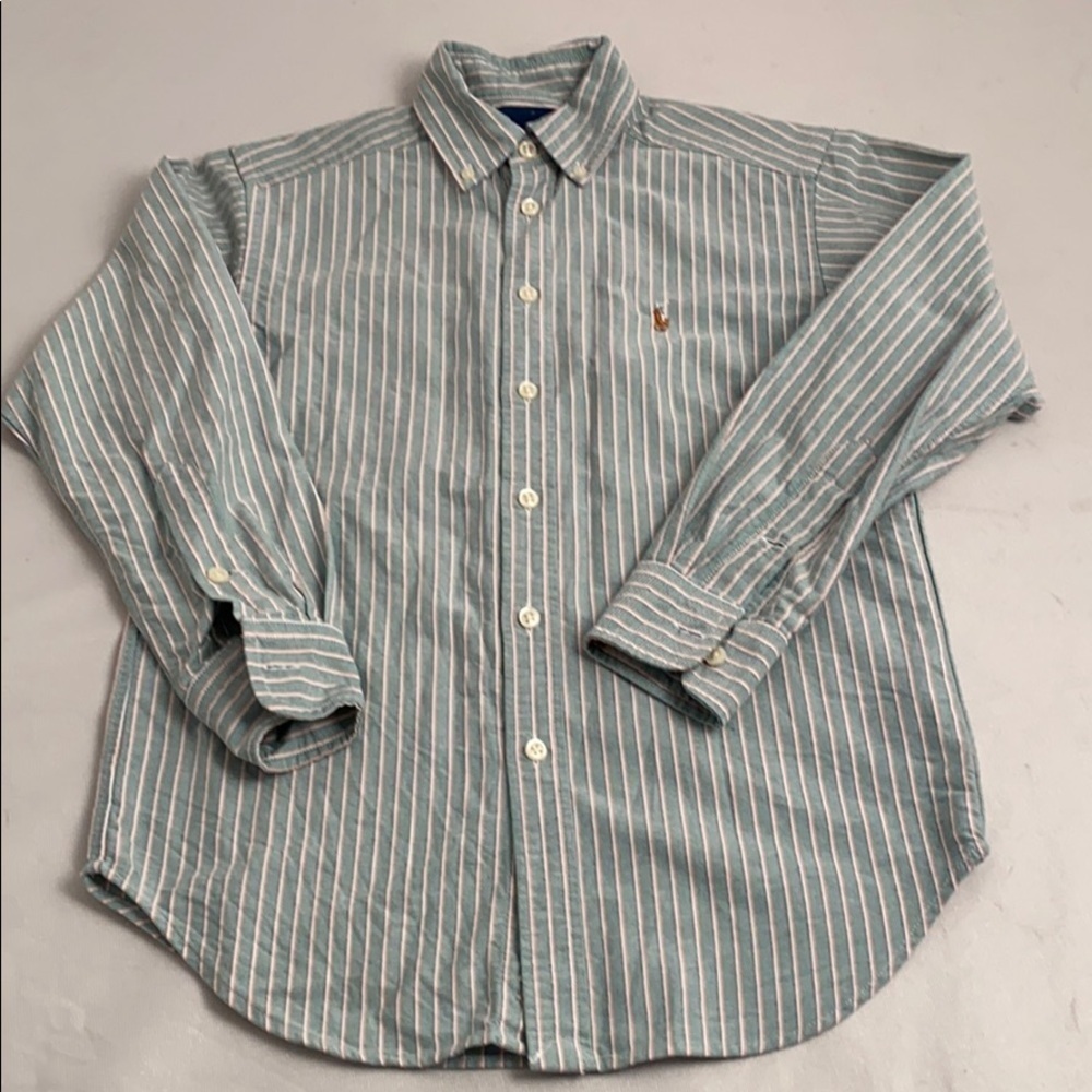 Ralph Lauren Polo green button down with pinstripes 8